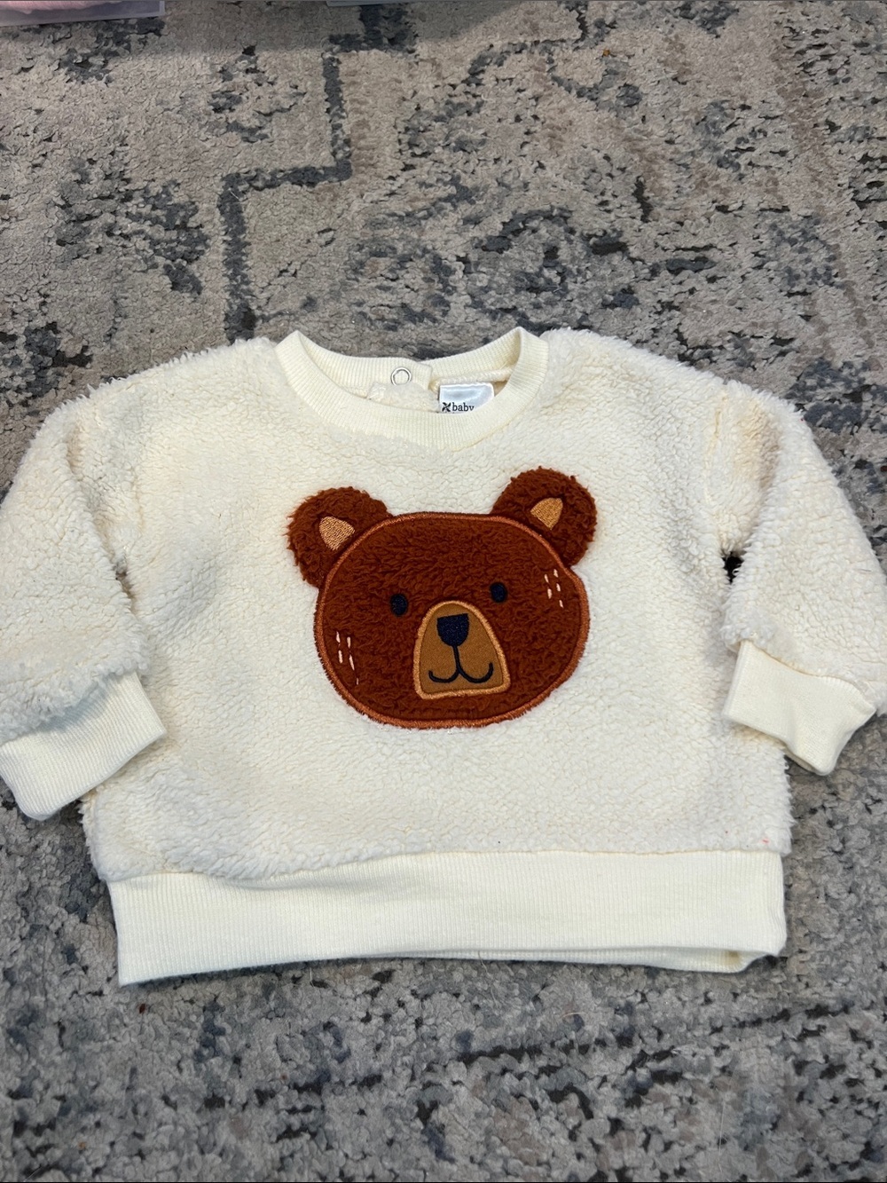 Cozy Cream Bear Appliqué Sweatshirt - Kids